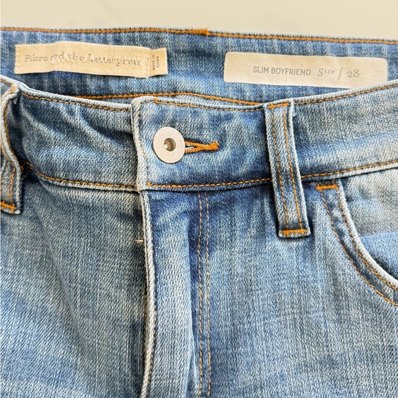 Anthropologie Blue Embroidered Jeans - Picture 6 of 7